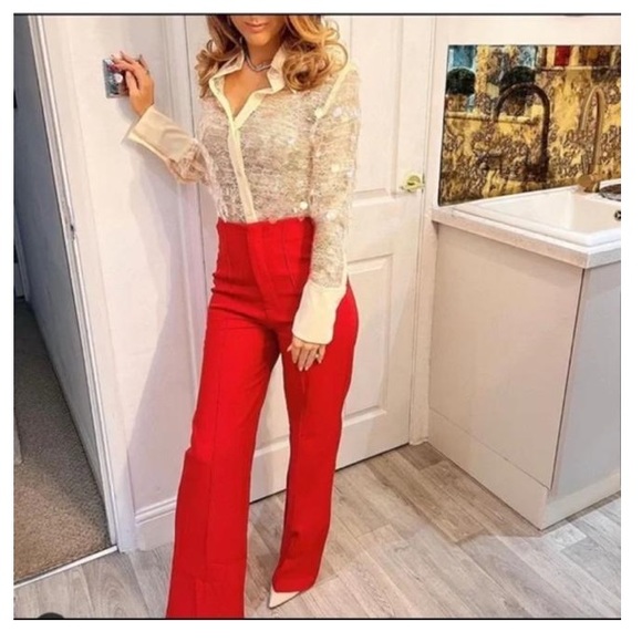 Zara Sequin Button Down semi sheer Cream Shirt Top sz.XS - Picture 7 of 16